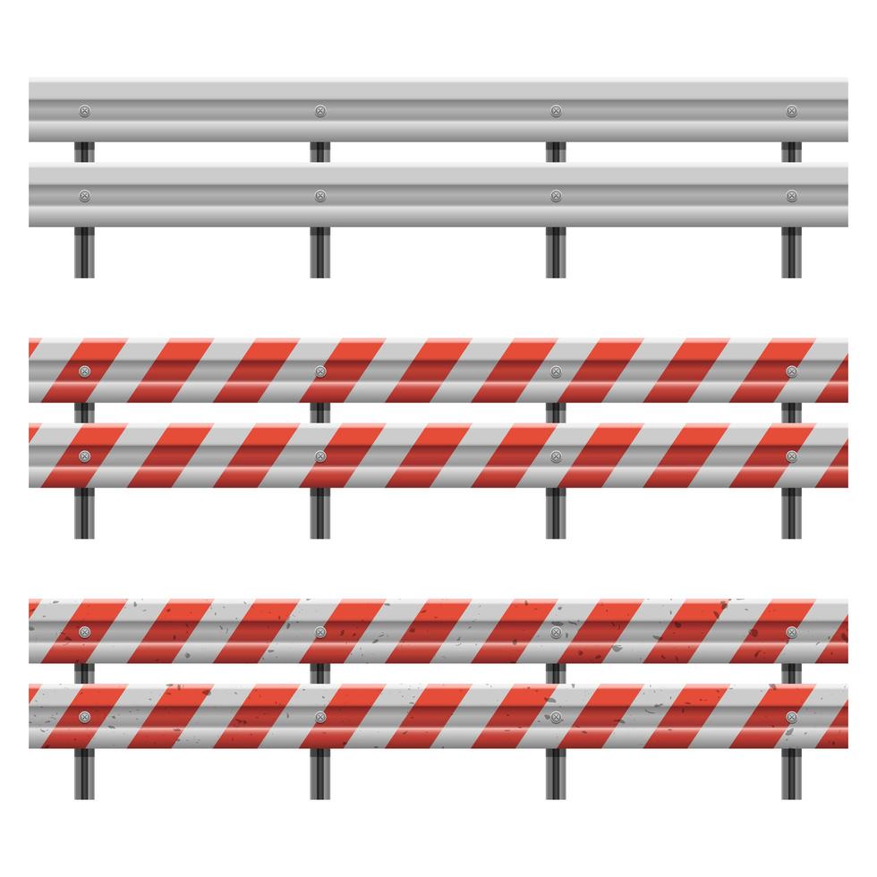 Metallic road barrier fence vector design illustration isolated on white background