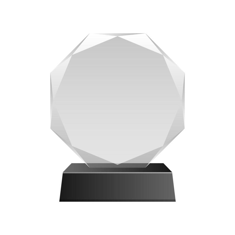 Ilustración de diseño de vector de premio de vidrio ganador aislado sobre fondo blanco