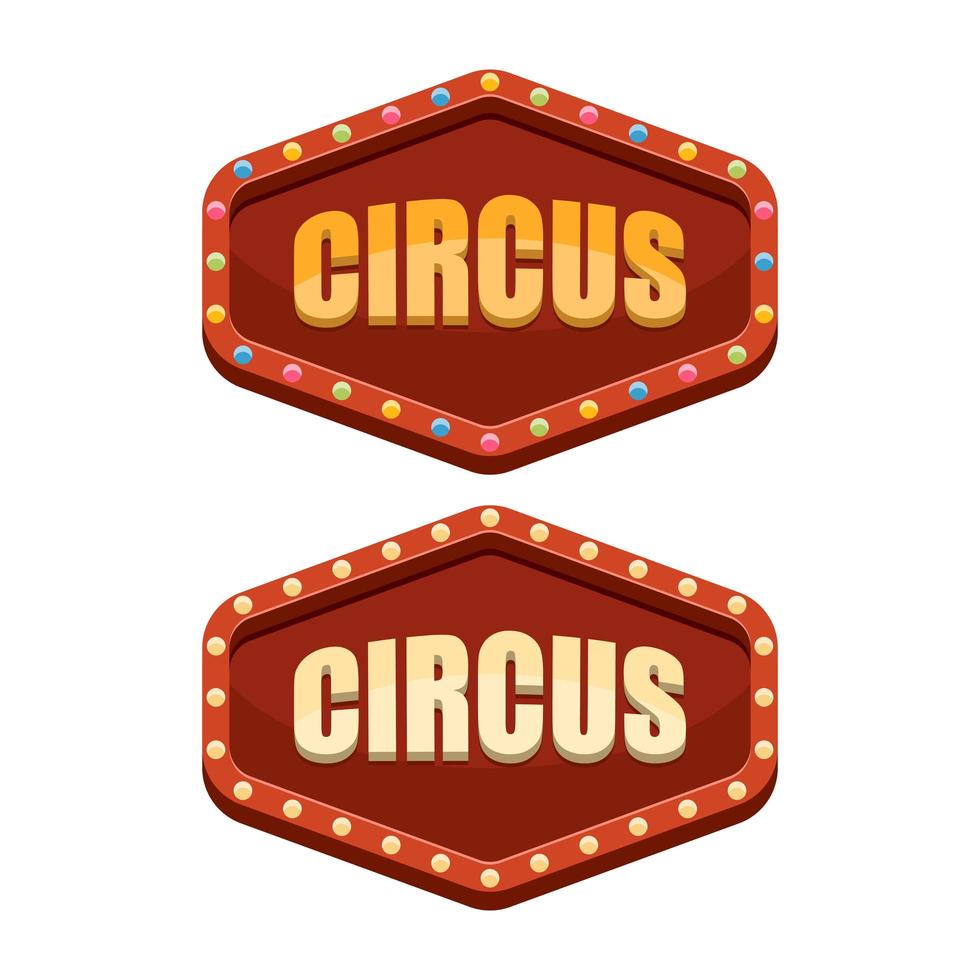 Ilustración de diseño de vector de signo de circo aislado sobre fondo blanco