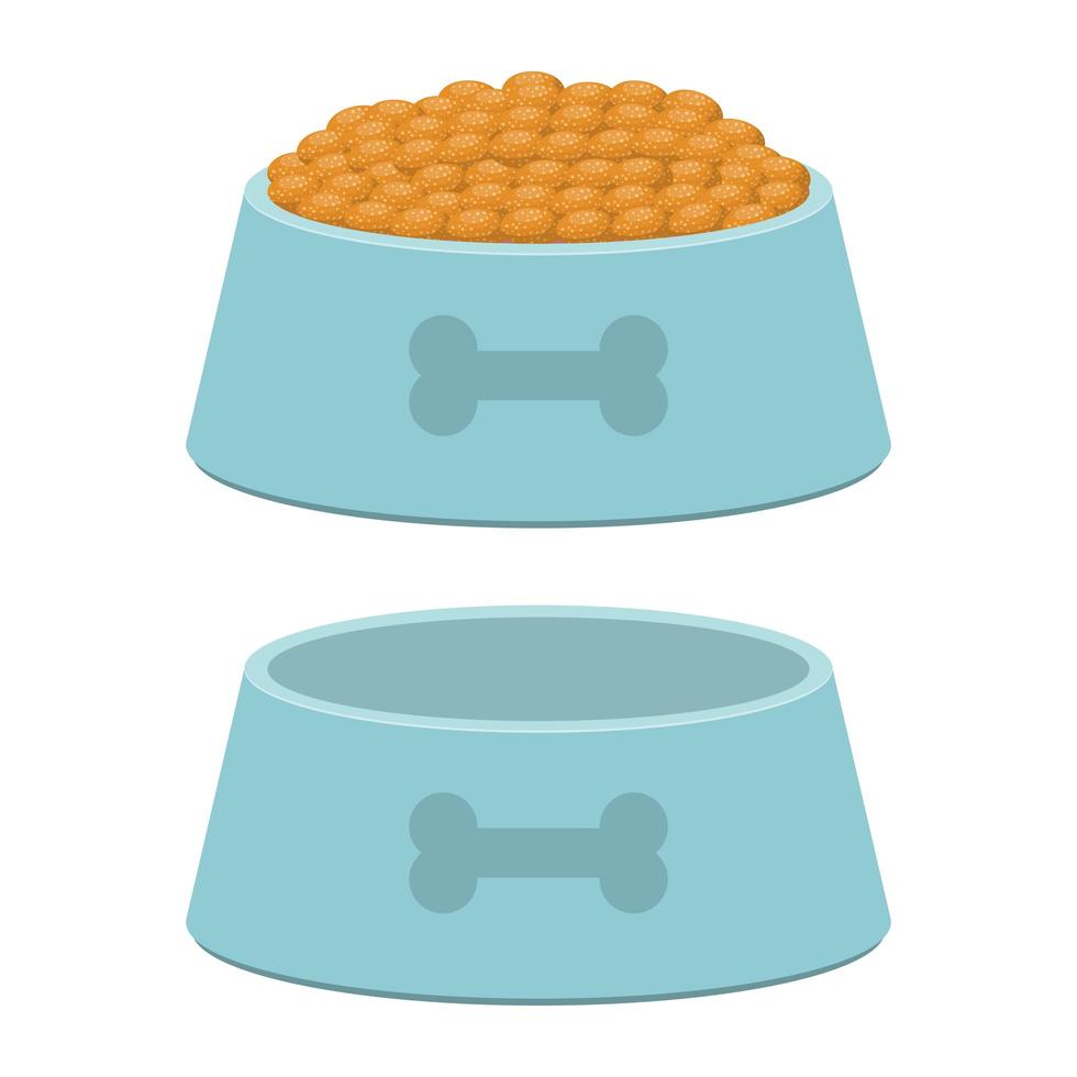 Dog bowl with food vector design illustration isolated on white background