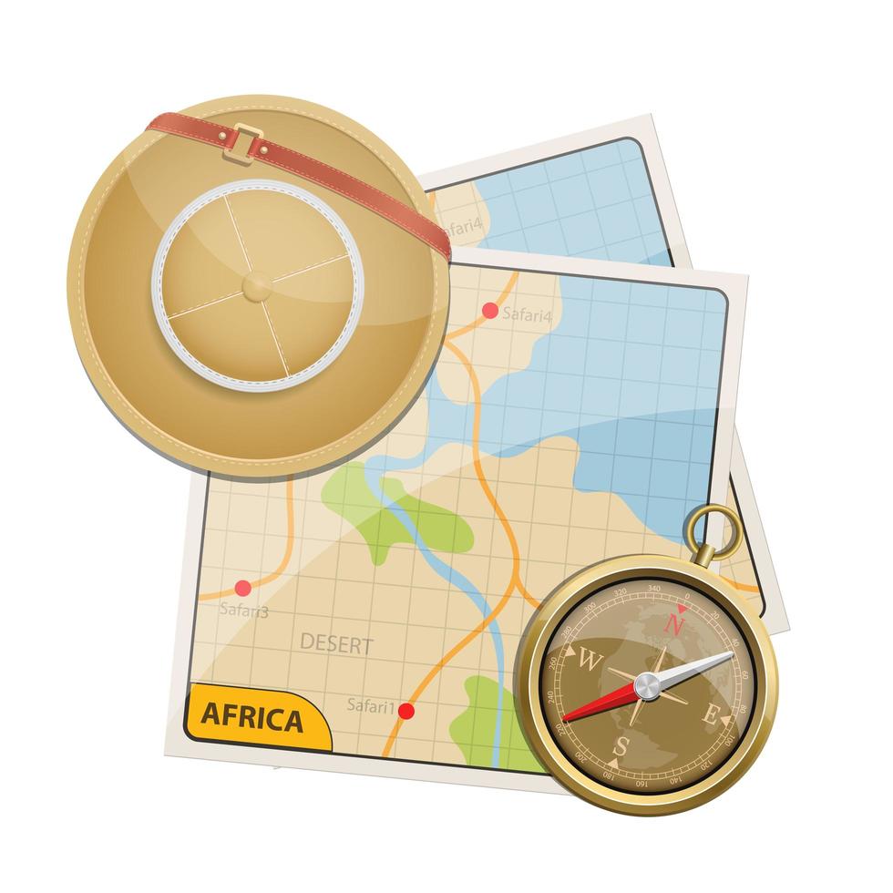 África safari mapa vector ilustración de diseño aislado sobre fondo blanco.