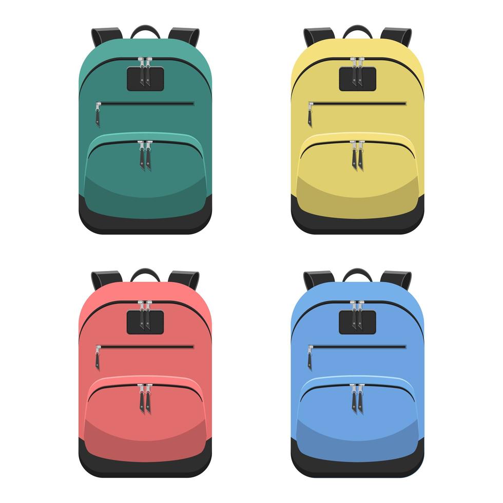 Ilustración de diseño de vector de mochila aislado sobre fondo blanco