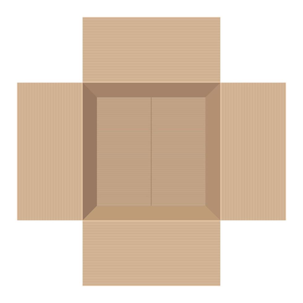 Cardboard box top view vector design illustration isolated on white background