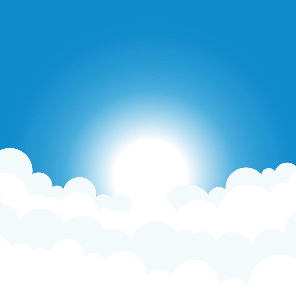 Sky and clouds background vector design illustration