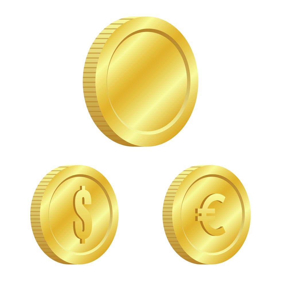 Shiny coin vector design illustration isolated on white background