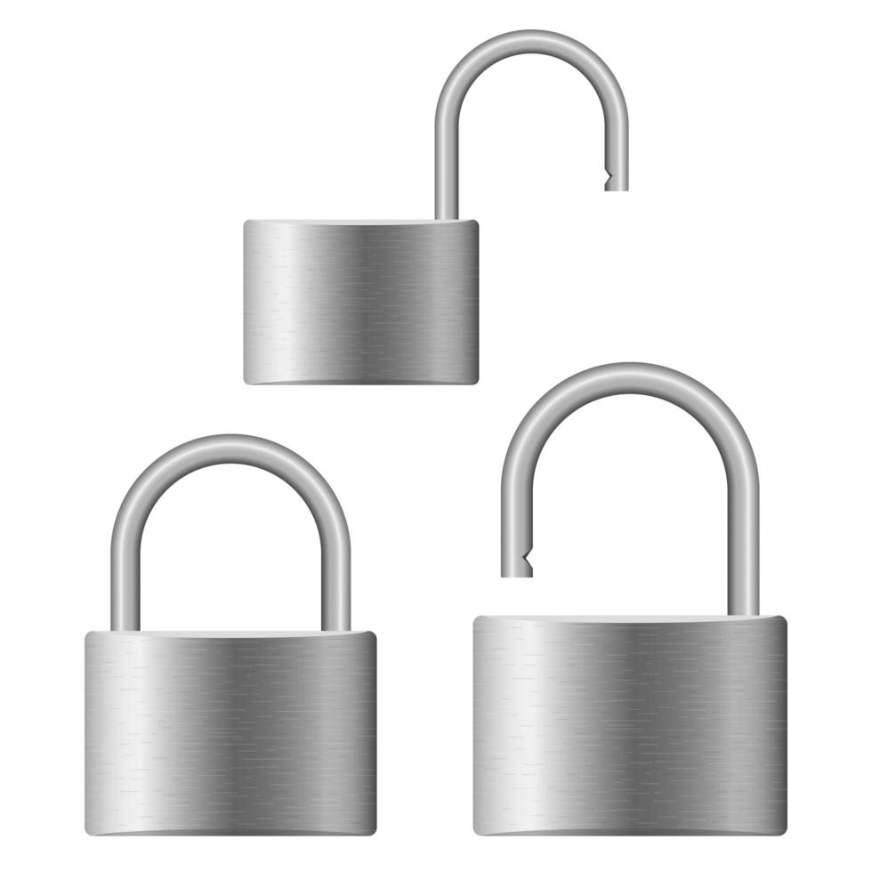 Lock set vector design illustration isolated on white background