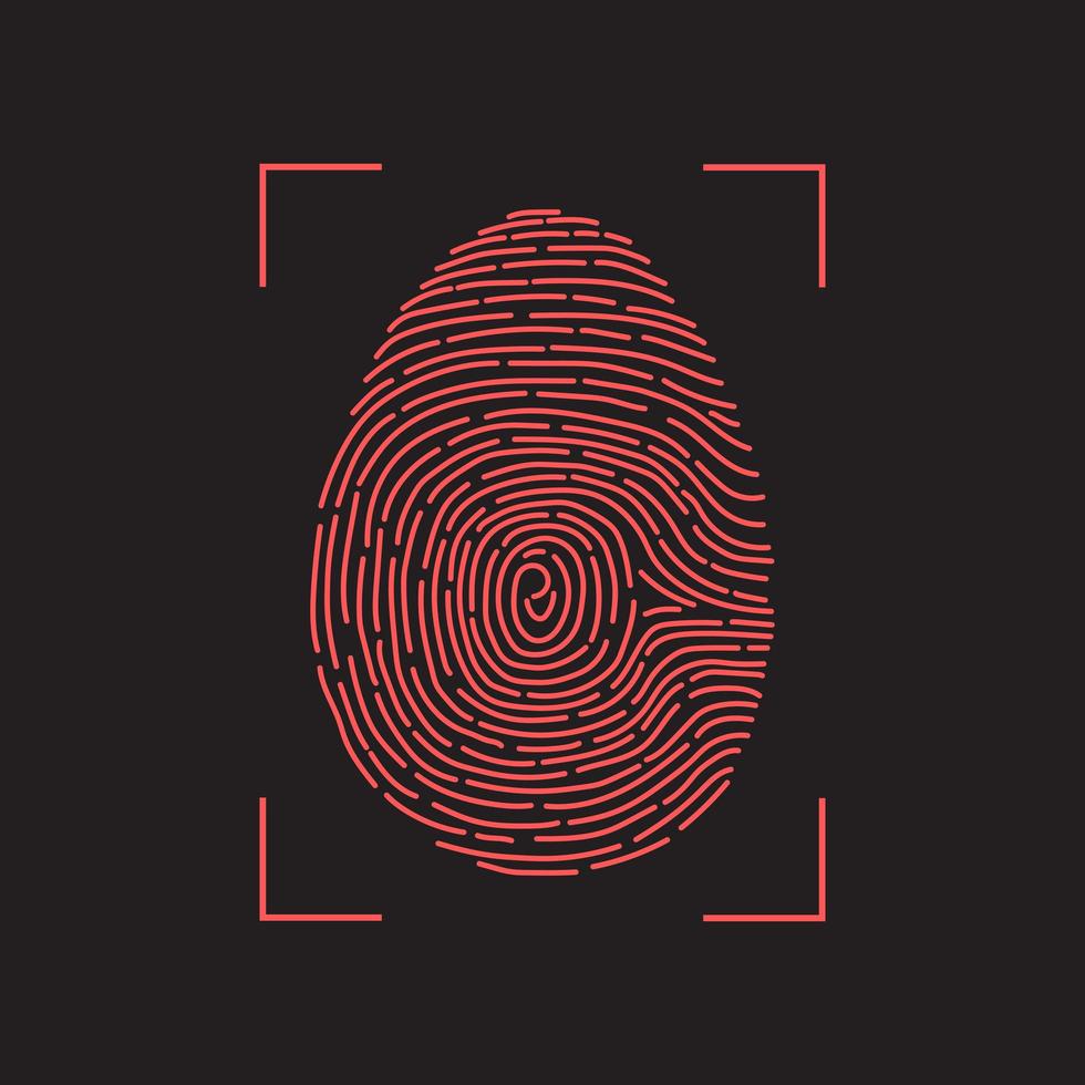 Unlock fingerprint scanning vector design illustration