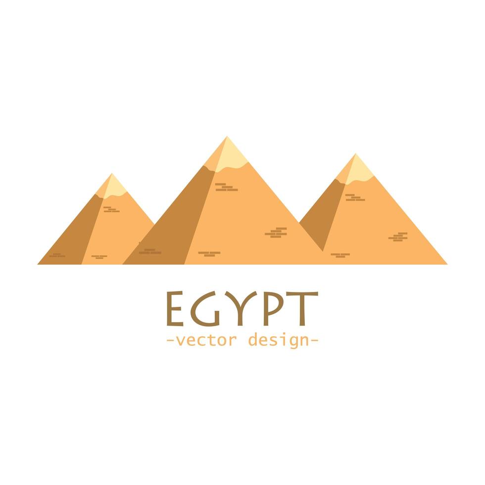 Ilustración de diseño de vector de pirámide egipcia aislado sobre fondo blanco
