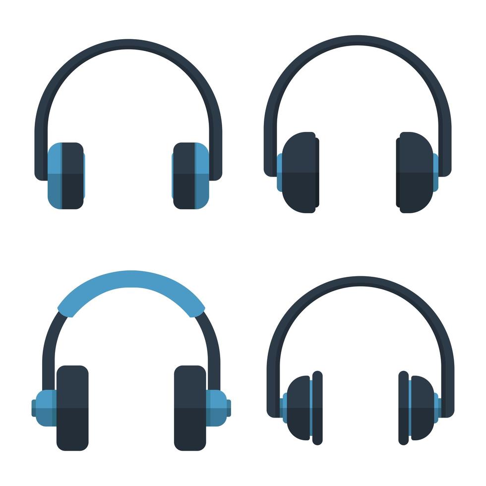 Ilustración de diseño de vector de auriculares aislado sobre fondo blanco