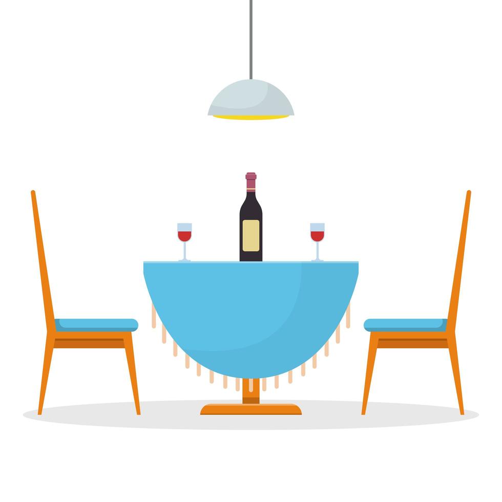 Mesa de comedor ilustración de diseño vectorial aislado sobre fondo blanco. vector