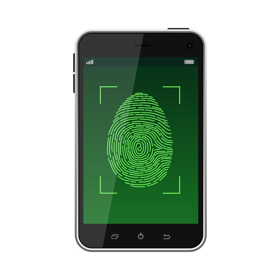 Unlock fingerprint scanning vector design illustration