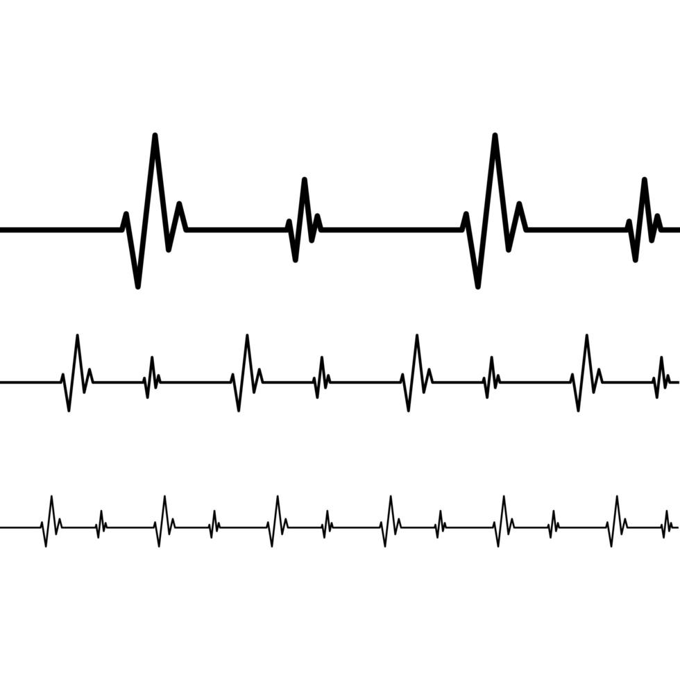 Ilustración de diseño de vector de ritmo cardíaco aislado sobre fondo blanco