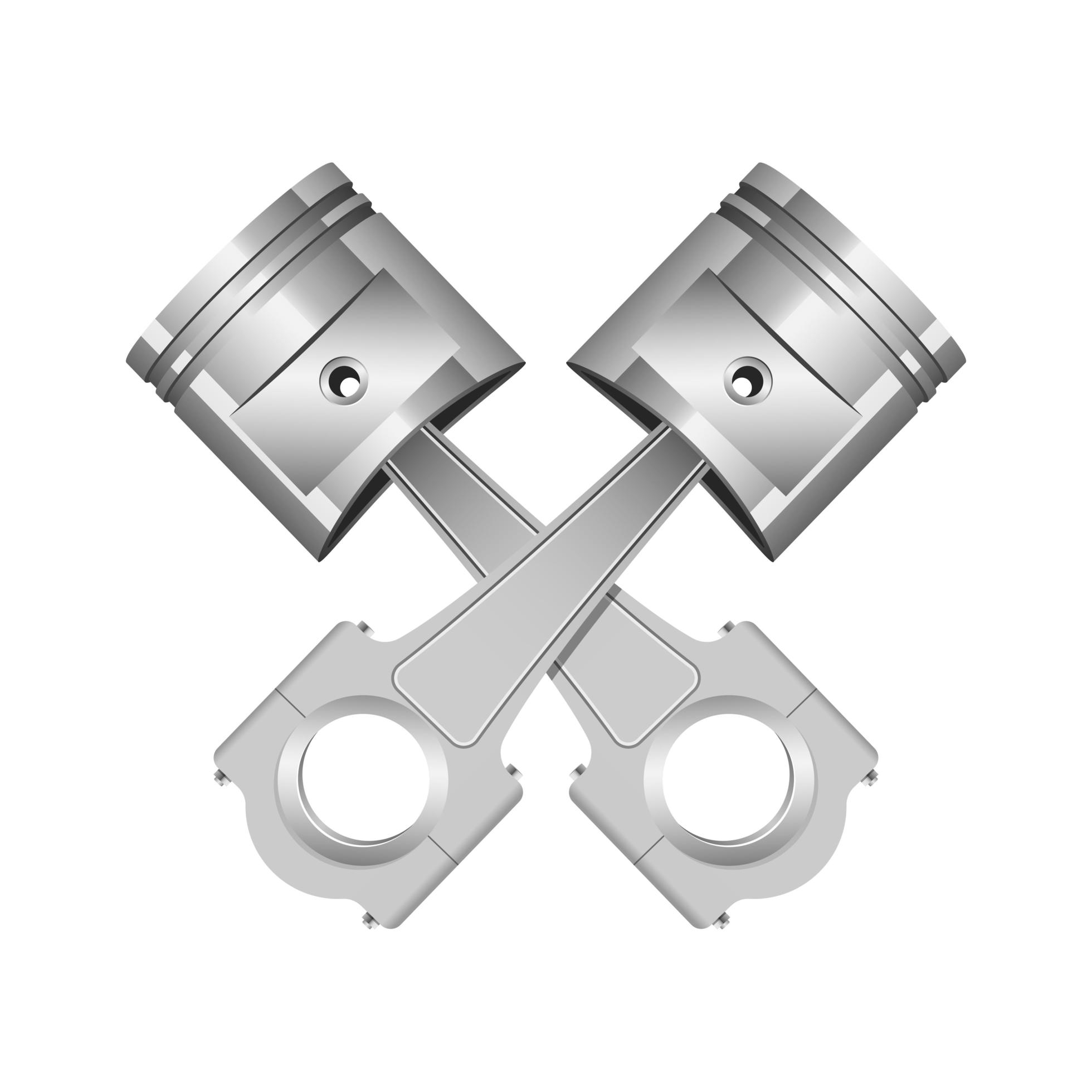 Realistic engine piston vector design illustration isolated on white