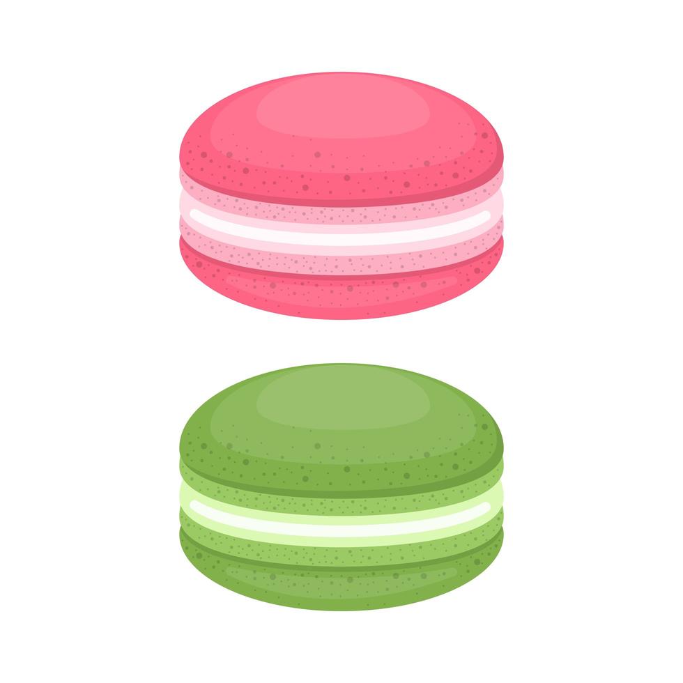 Ilustración de diseño de vector de deliciosos macarrones aislado sobre fondo blanco