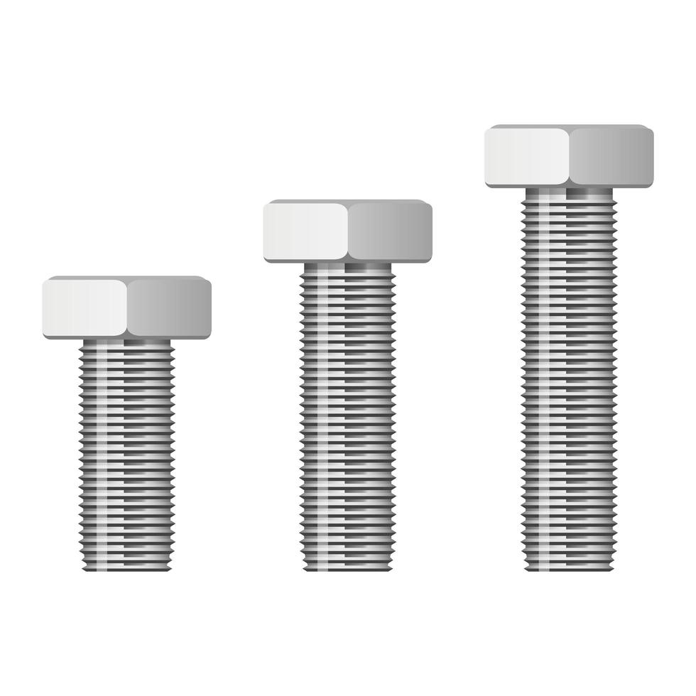 Hex bolt vector design illustration isolated on white background