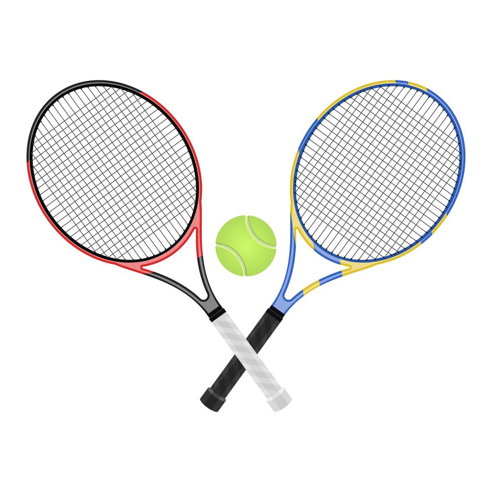 Ilustración de diseño de vector de raqueta de tenis aislado sobre fondo blanco