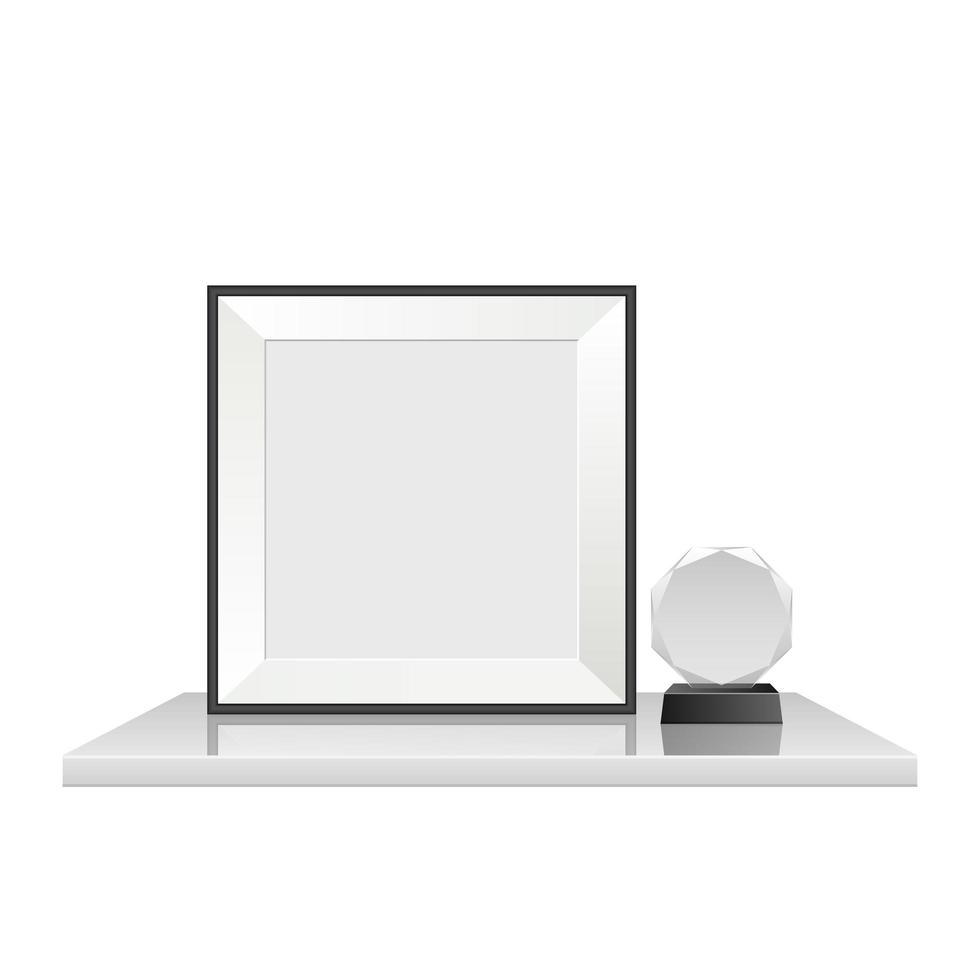 Ilustración de diseño de vector de marco de foto realista aislado sobre fondo blanco