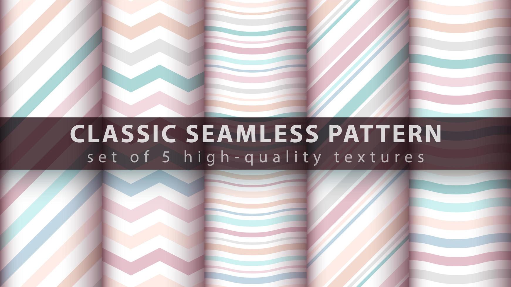 Pastel seamless pattern background set with lines and waves vector