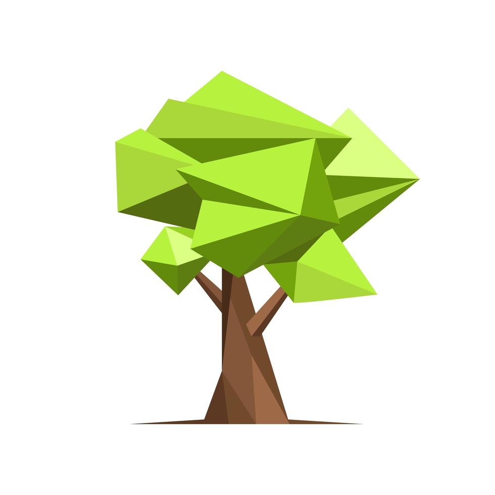 Ilustración de diseño de vector de árbol de estilo abstracto aislado sobre fondo blanco