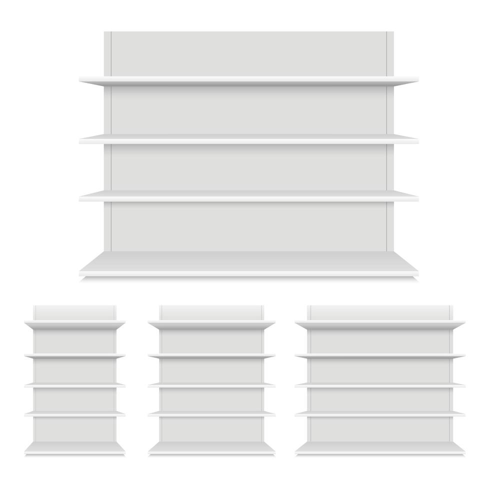 Ilustración de diseño de vector de maqueta de estante aislado sobre fondo blanco