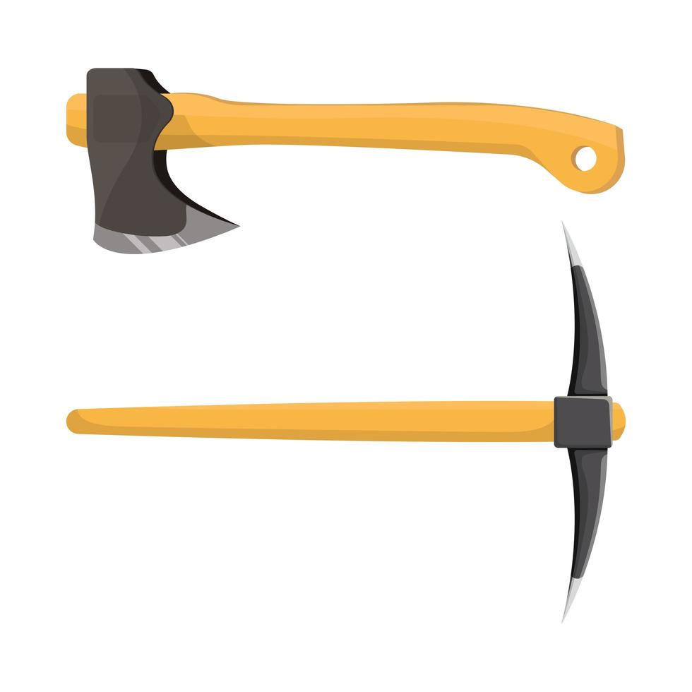 Axe and pickaxe vector design illustration isolatd on white background