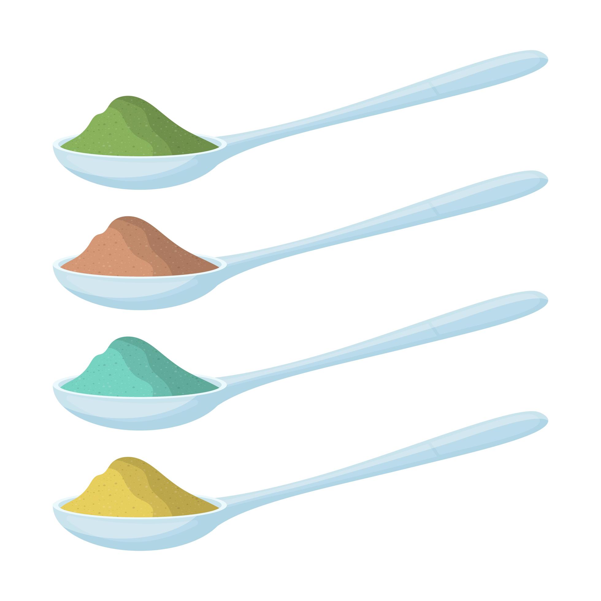 Spoon with powders vector design illustration isolated on white