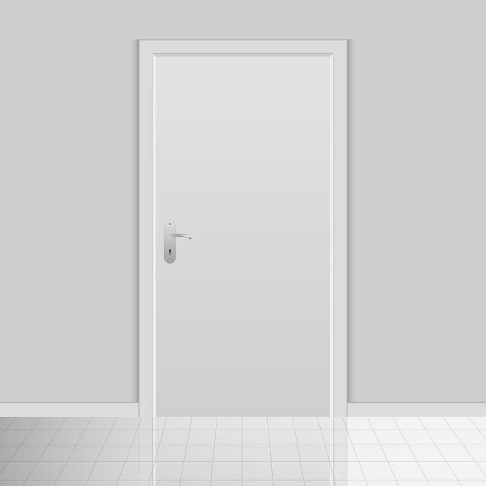 Realistic interior door vector design illustration