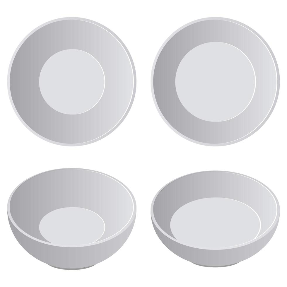 Realistic porcelain plate vector design illustration isolated on white background
