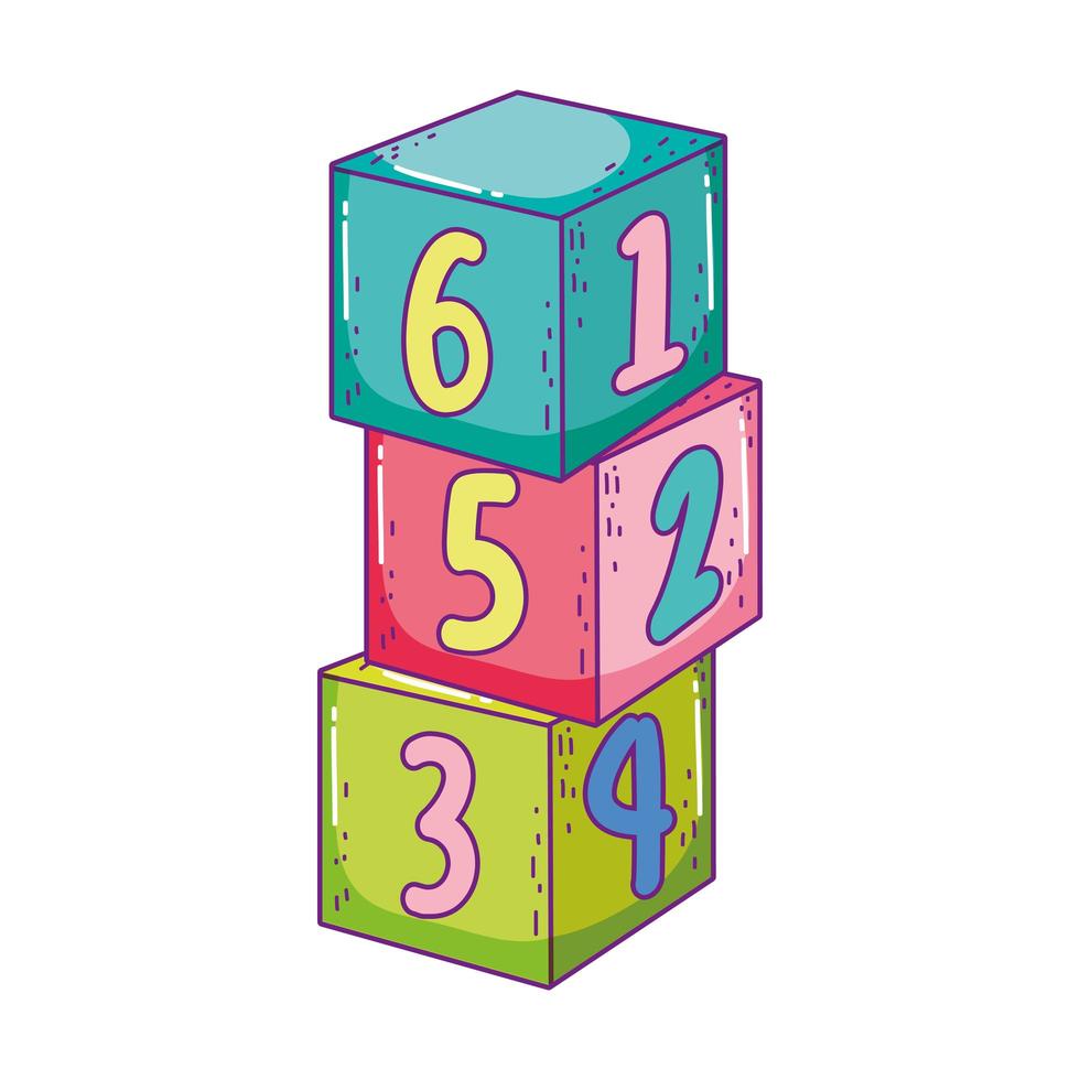 toys pile cube blocks building cartoon vector