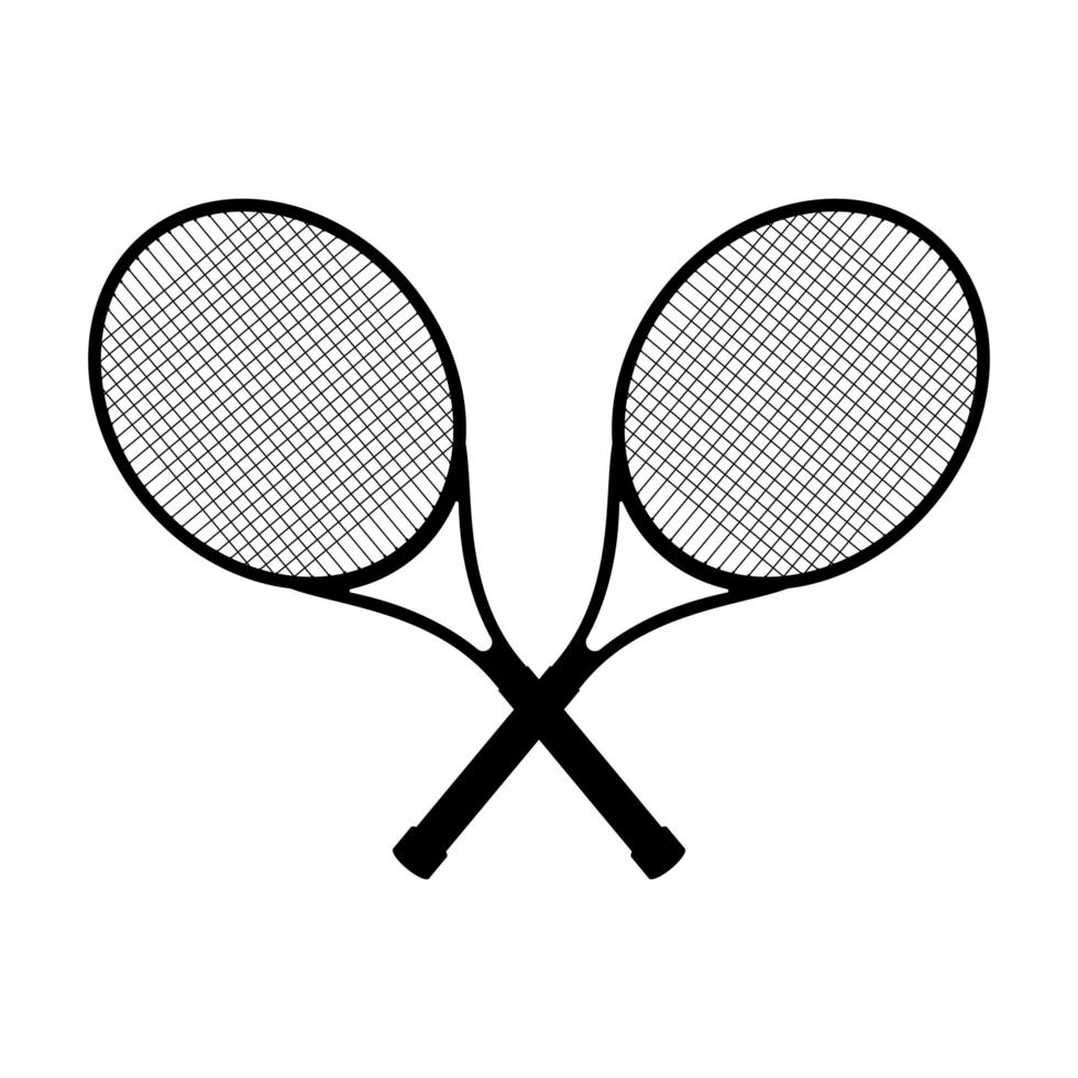 Ilustración de diseño de vector de raqueta de tenis aislado sobre fondo blanco