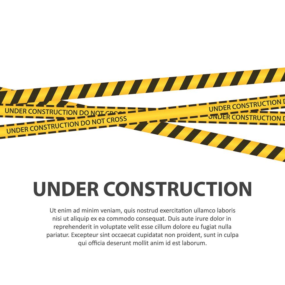 Under construction zone vector design illustration isolated on white background