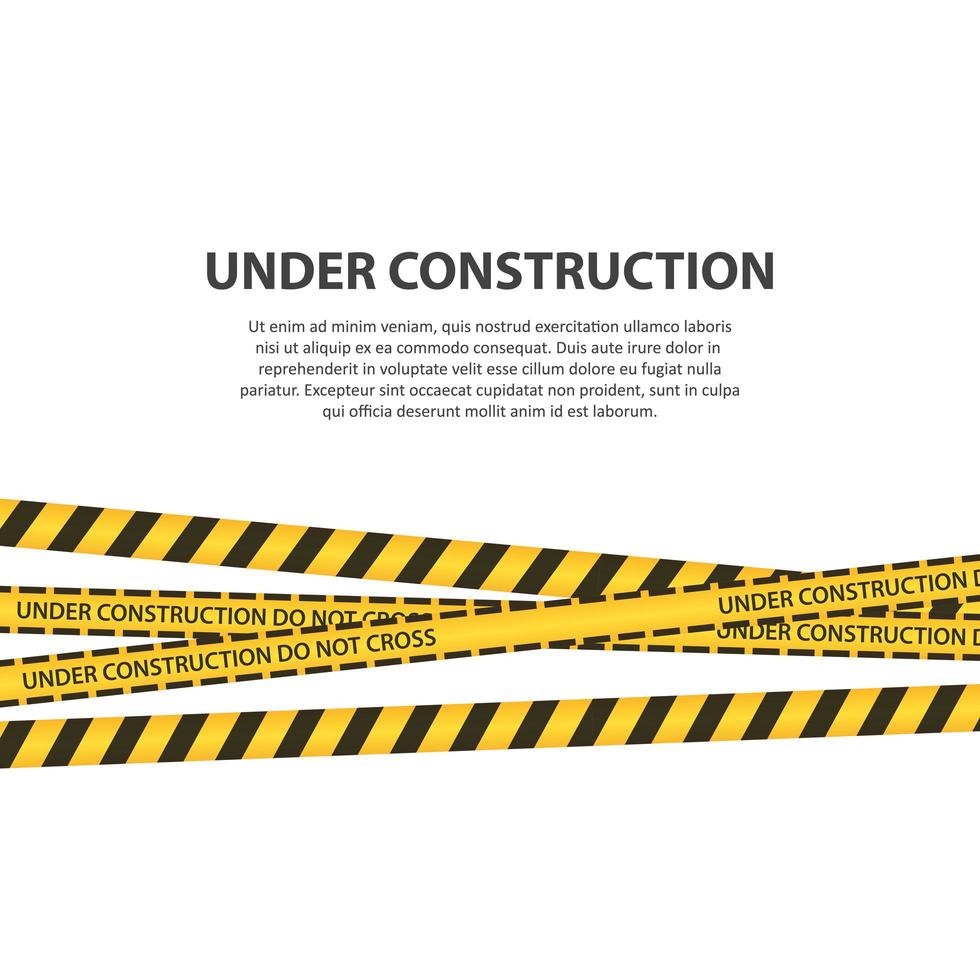 Under construction zone vector design illustration isolated on white background