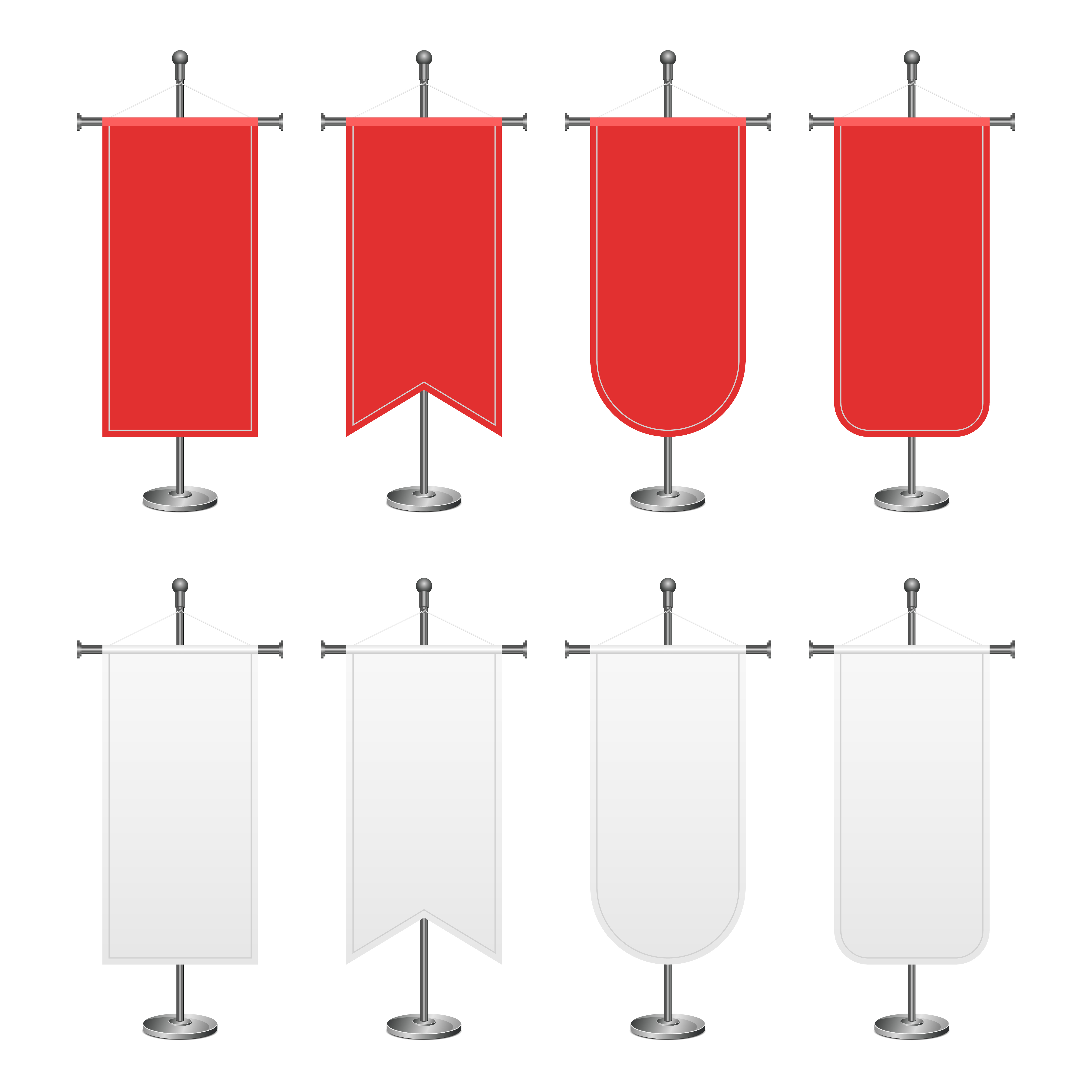 Vertical hanging banner vector design illustration isolated on white