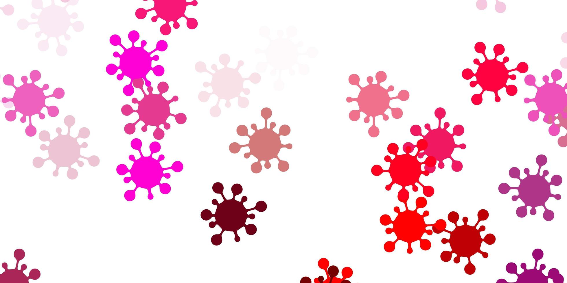 Light pink vector backdrop with virus symbols.