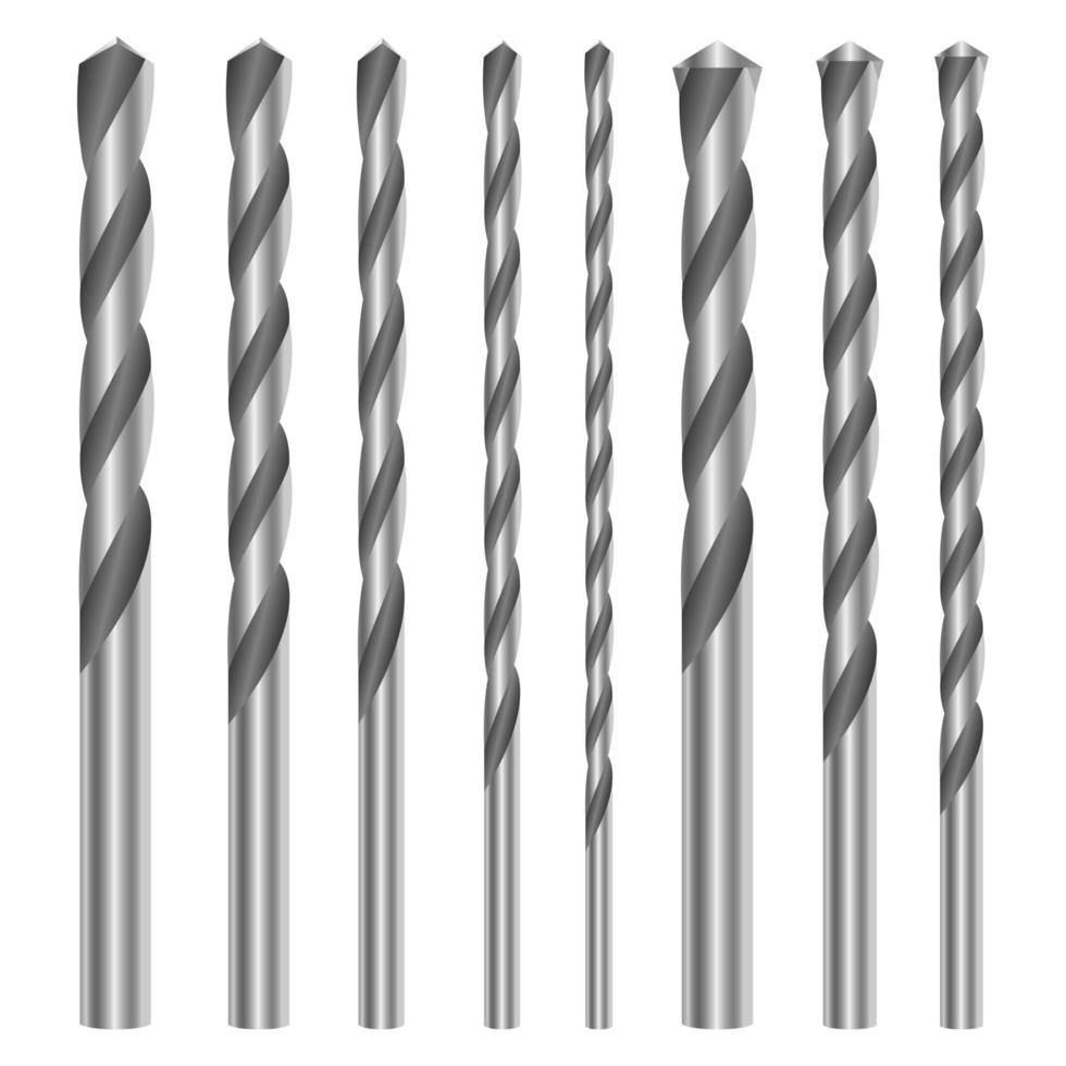 Metallic drill set vector design illustration isolated on white background