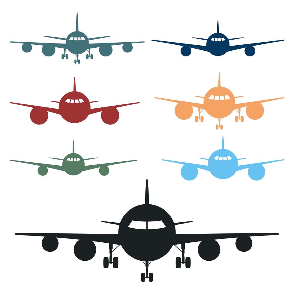 Airplane front view vector design illustration isolated on white background