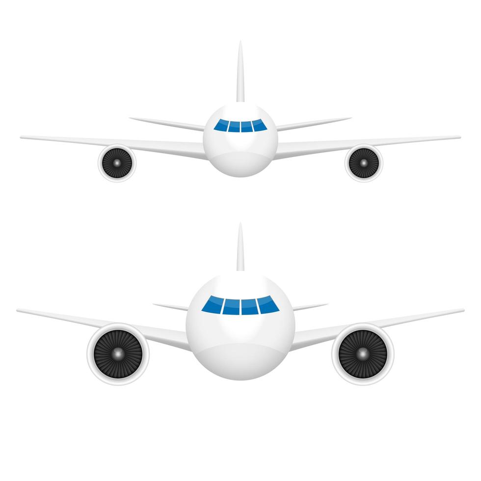 Airplane front view vector design illustration isolated on white background