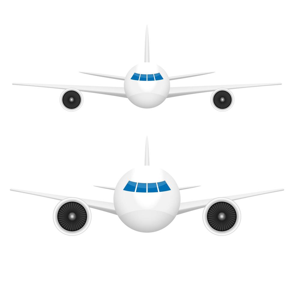 Airplane front view vector design illustration isolated on white background