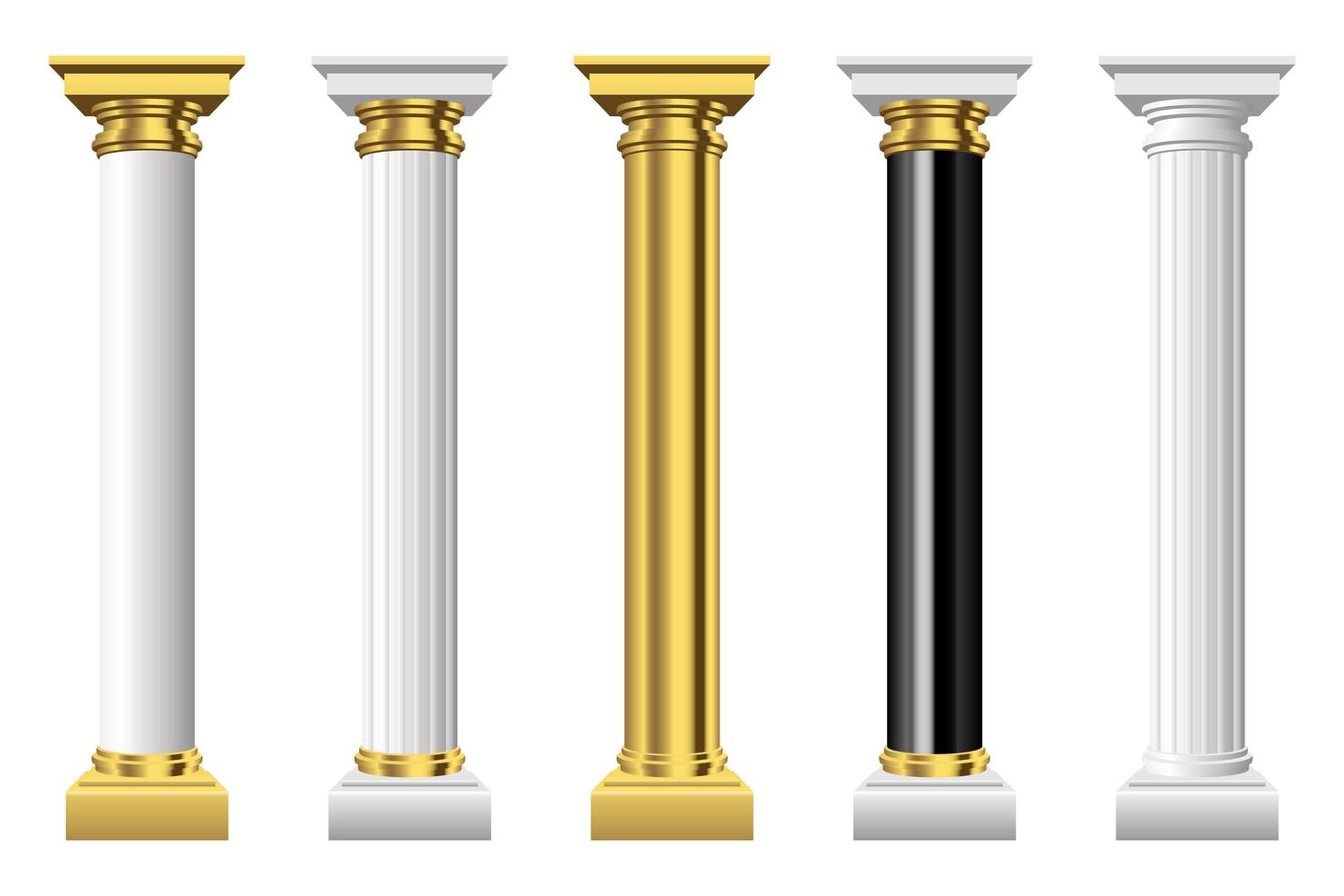 Antique columns vector design illustration isolated on white background