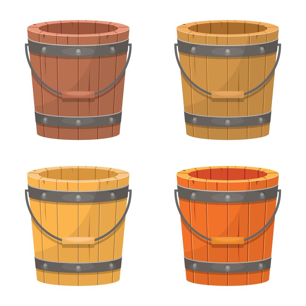 Wooden old bucket vector design illustration isolated on white background