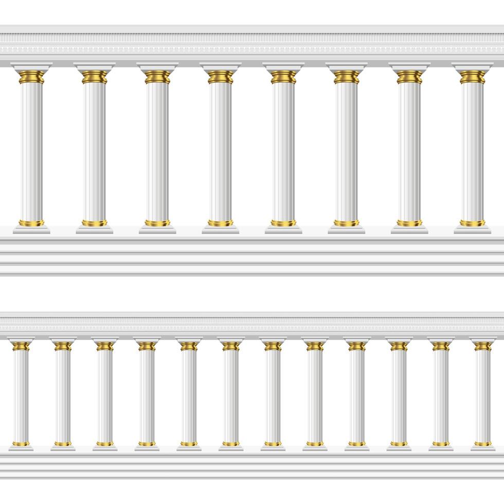 Ilustración de diseño de vector de columnas antiguas aislado sobre fondo blanco