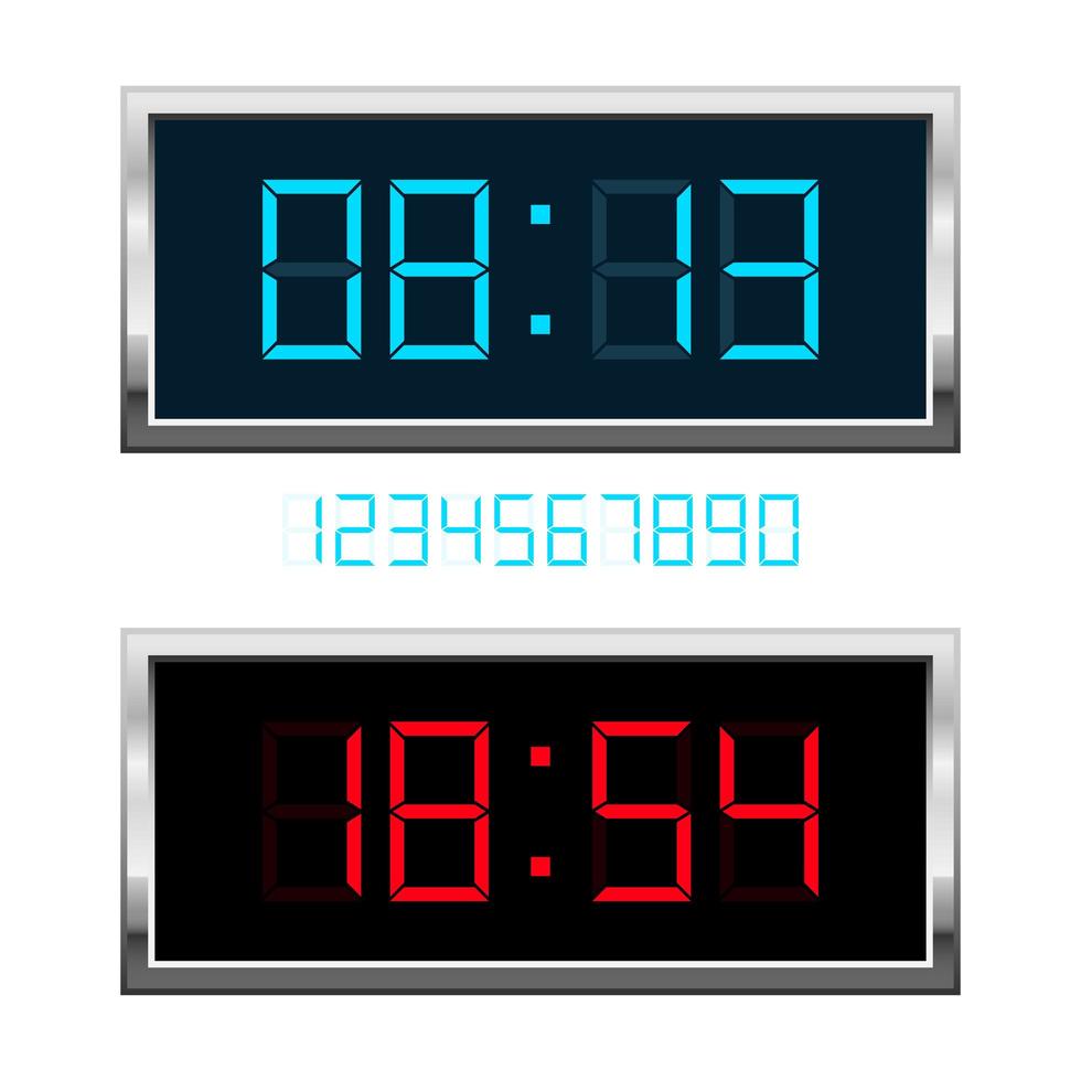 vektorflache illustration einer digitalen uhr, die 11.00 anzeigt.  Illustration des Alarms mit digitalem Zahlendesign. Uhrsymbol für Stunde,  Uhr, Alarmzeichen 9288130 Vektor Kunst bei Vecteezy