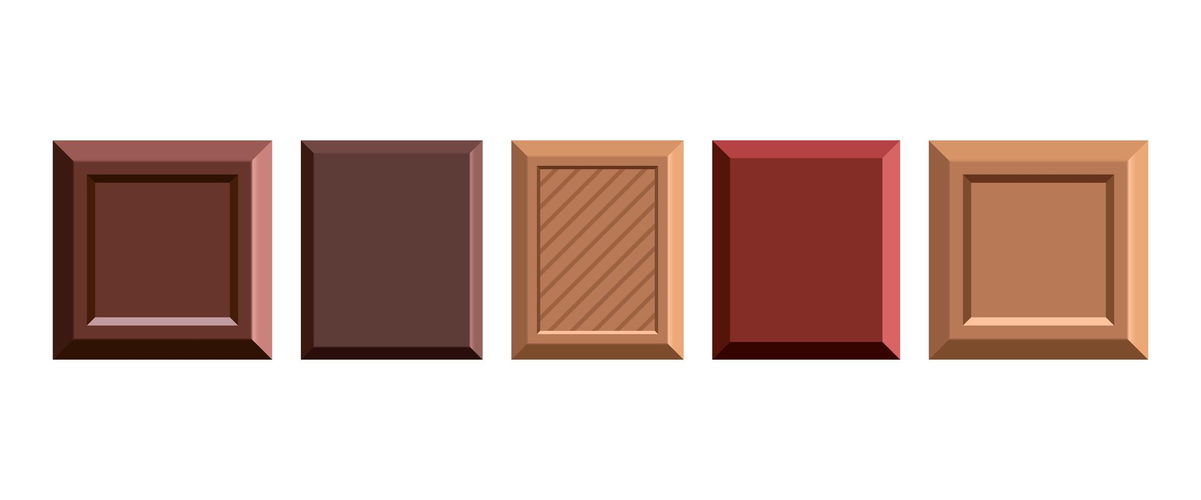 Ilustración de diseño de vector de barra de chocolate aislado sobre fondo blanco