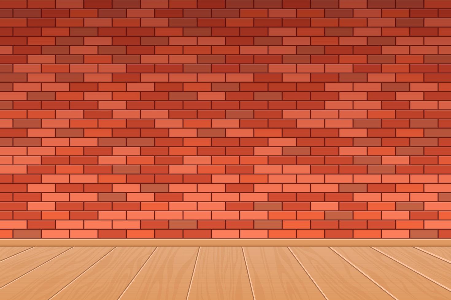 Brick wall and wooden floor background vector design illustration