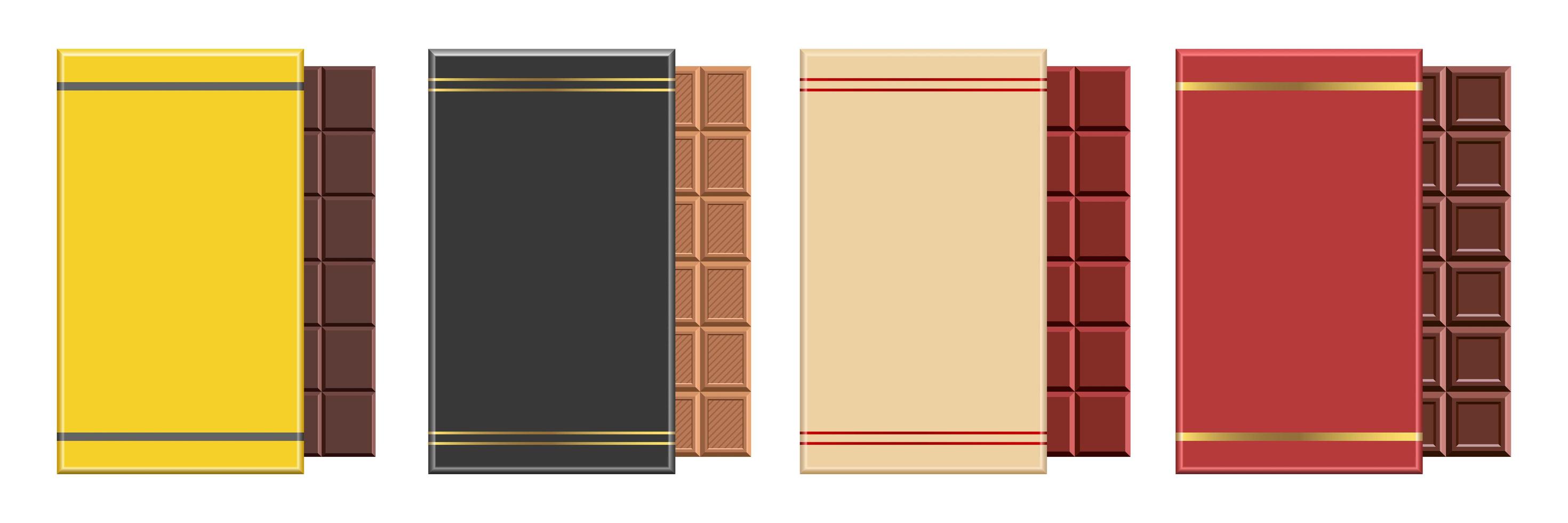 Ilustración de diseño de vector de barra de chocolate aislado sobre fondo blanco