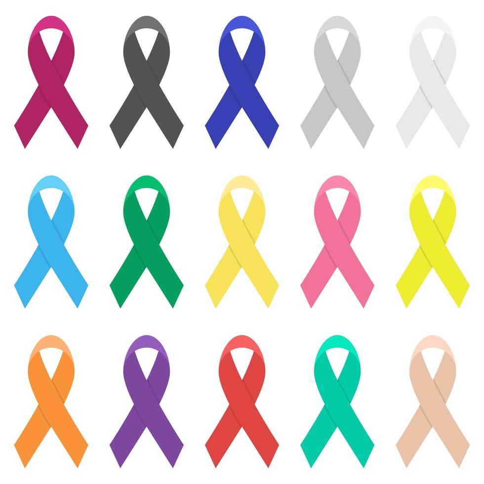 Cancer ribbon set vector design illustration isolated on white background