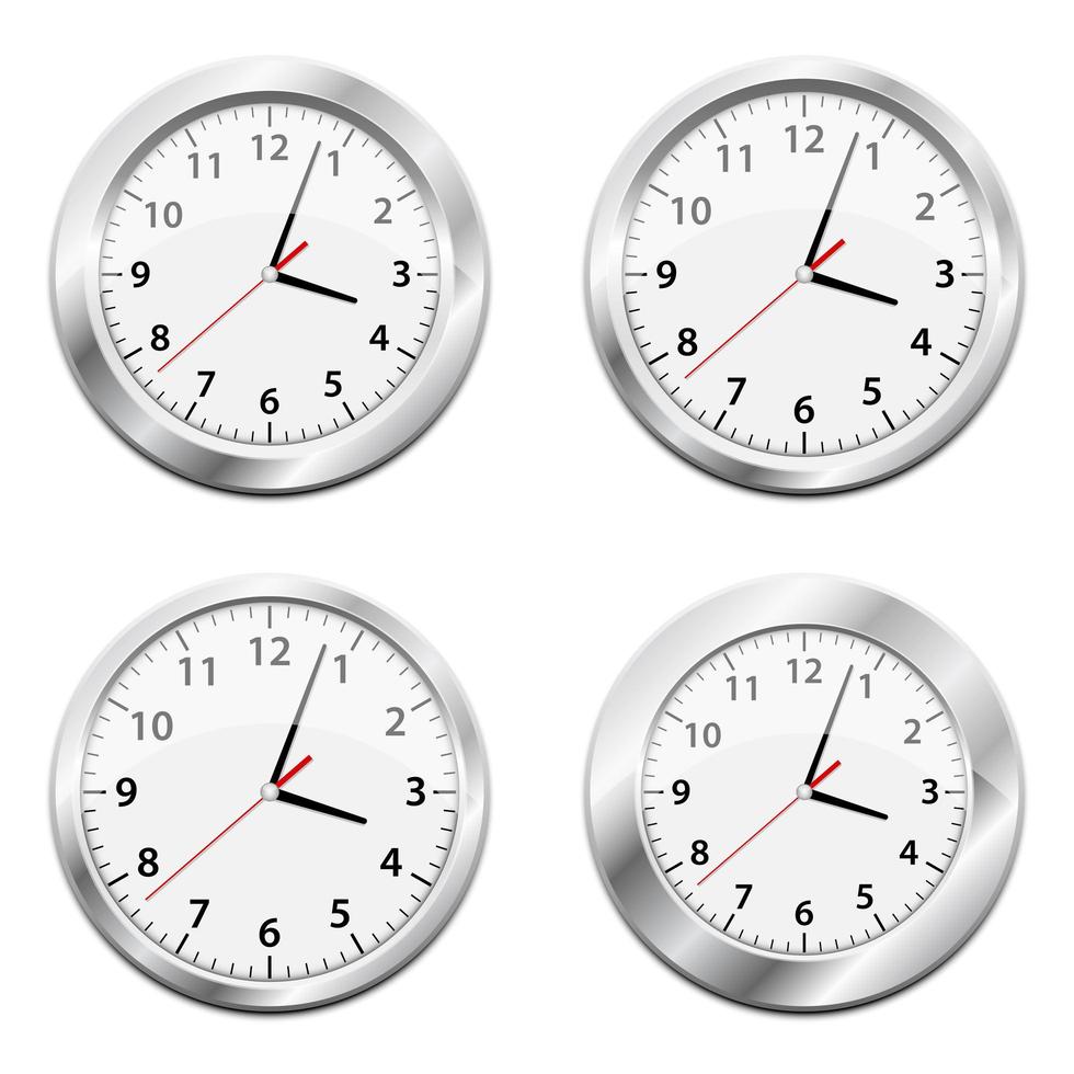 Metallic wall clock vector design illustration isolated on white background