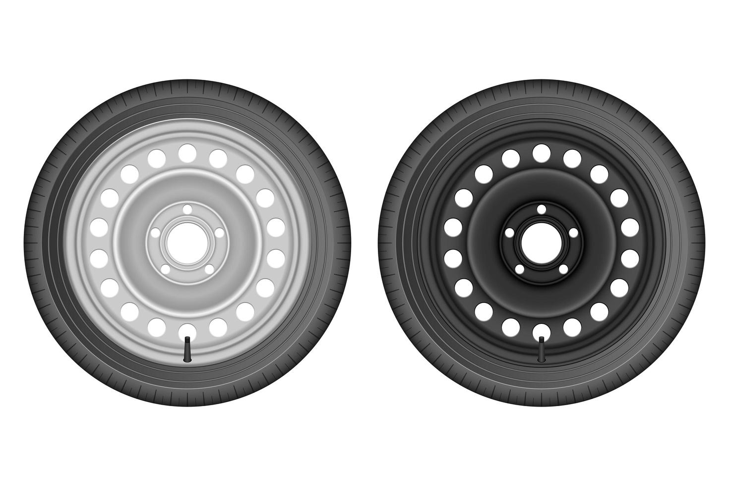 Ilustración de diseño de vector de neumático de coche aislado sobre fondo blanco