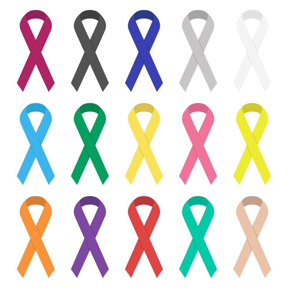 Cancer ribbon set vector design illustration isolated on white background