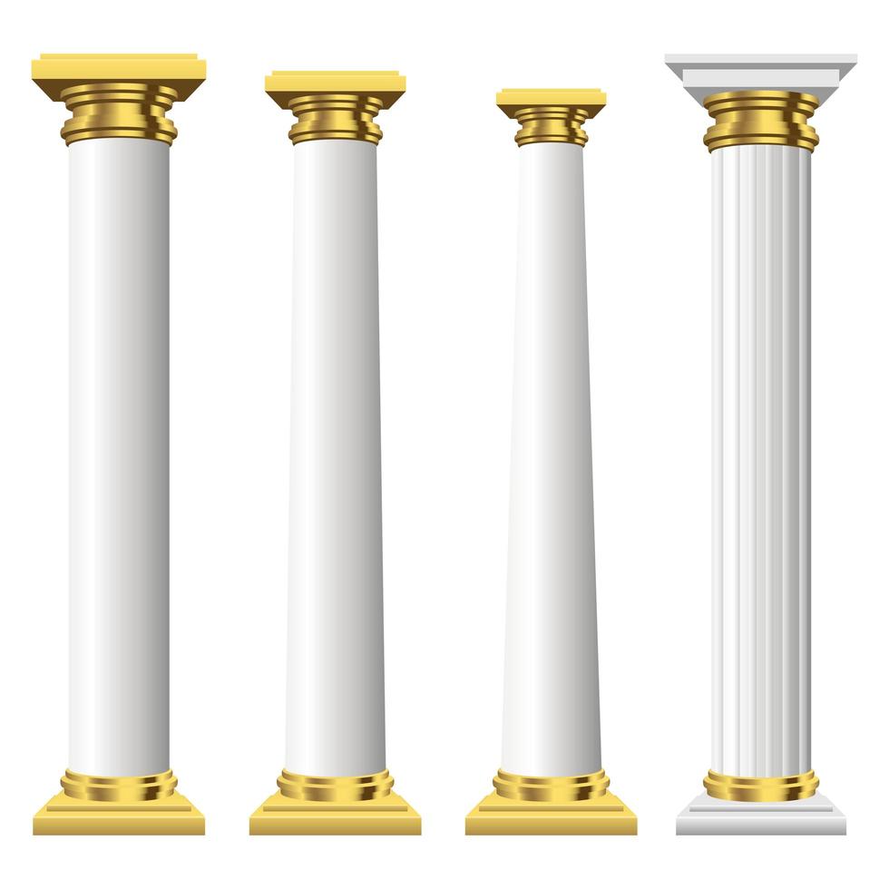 Antique columns vector design illustration isolated on white background